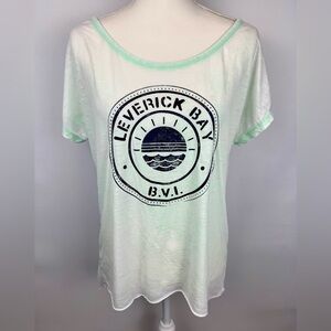 Leverick Bay BVI T-shirt Short Sleeves Oversized Lightweight Mint Green Size XL